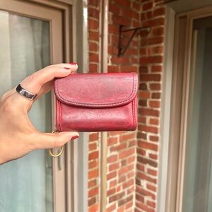 Vintage coach multifunction purse wallet 7219 red leather keychain retro 90s Y2K